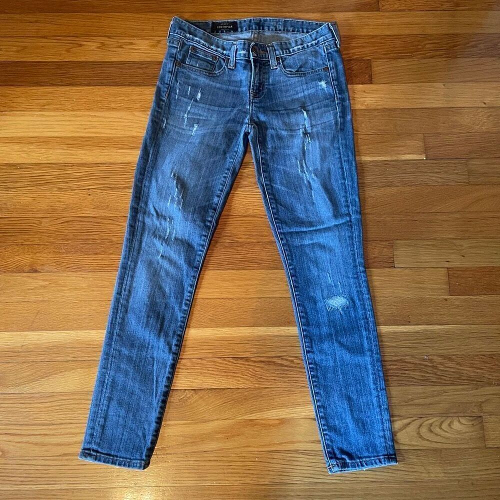 J CREW | distressed toothpick jeans 26 ankle